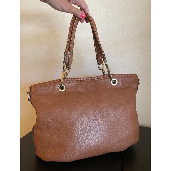 Michael Kors Brown Leather Braided Handle with Tassels Bag - Picture 3 of 16